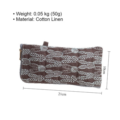 Cotton Linen Embroidered L Shape Glasses Case Pouch