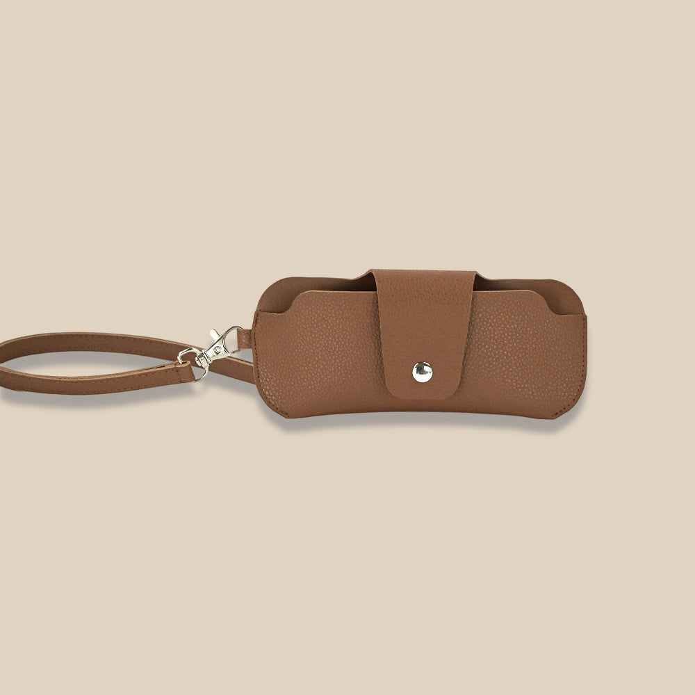PVC Double Sided Neck Eyewear Holder Brown Portable