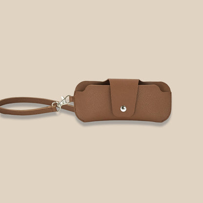 PVC Double Sided Neck Eyewear Holder Brown Portable