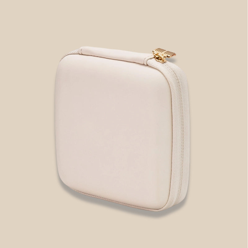 Simple Travel Jewelry Box Beige Green