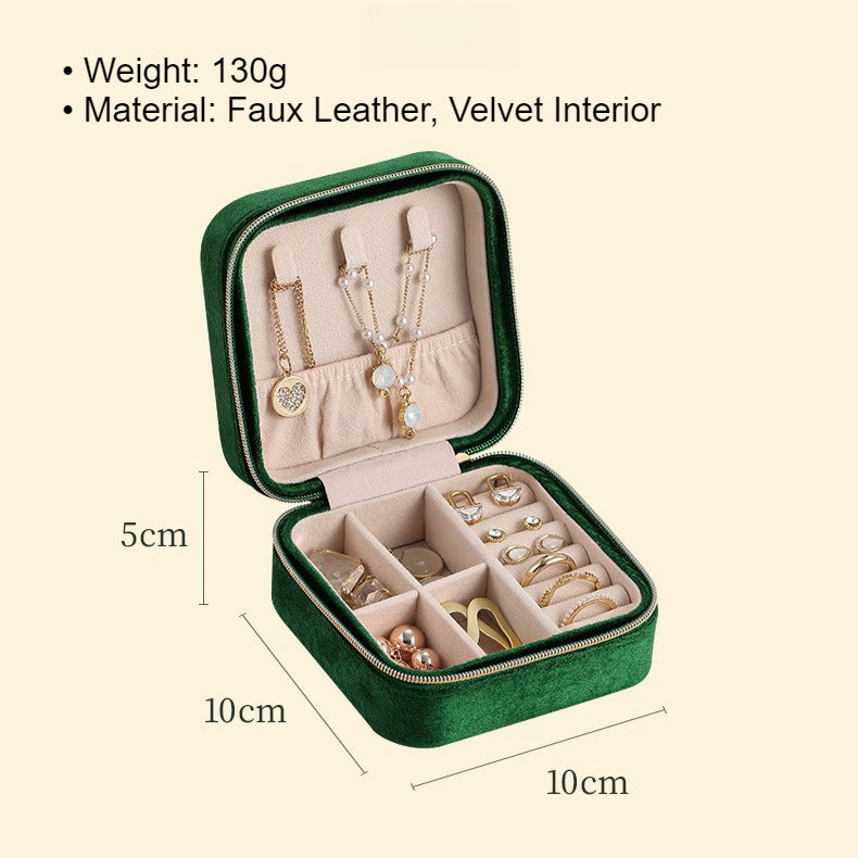 Soft Velvet Jewelry Storage Box Portable Multiple Colors