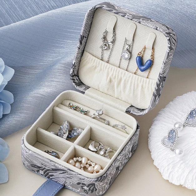 Vintage Portable Jewelry Box For Earrings Rings Multiple Colors