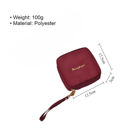 Portable Zipper Makeup Pouch Travel Cosmetic Bag