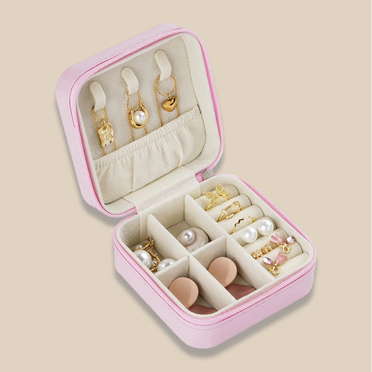 Macaron Color Portable Simple Travel Jewelry Box