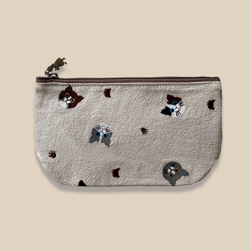 Portable Embroidered Makeup Clutch Pouch Organizer