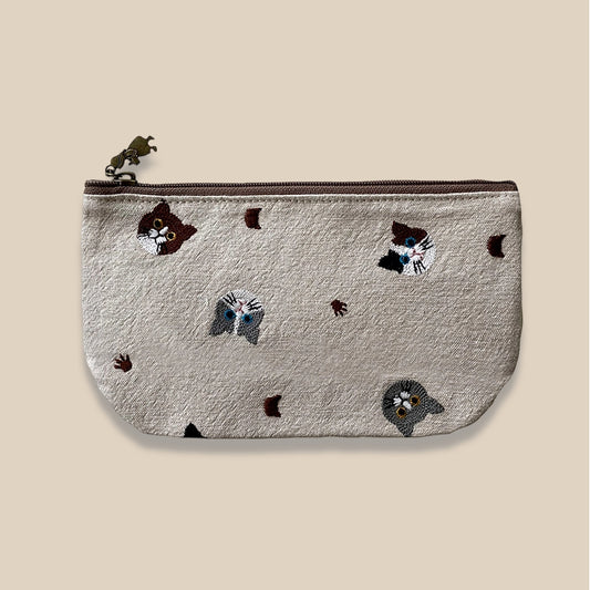 Portable Embroidered Makeup Clutch Pouch Organizer