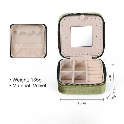 Portable Travel Earring Jewelry Box with Mirror