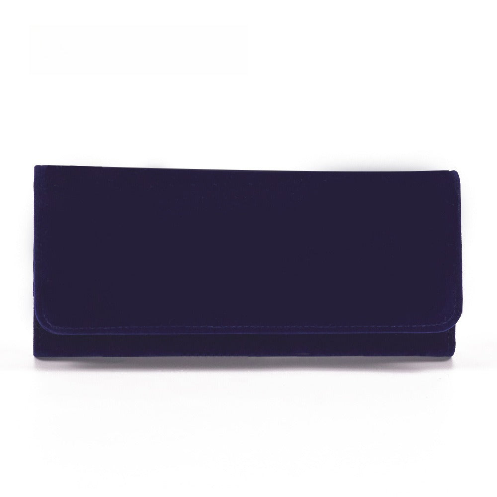 Deerskin Travel Jewelry Clutch Pouch Portable Blue