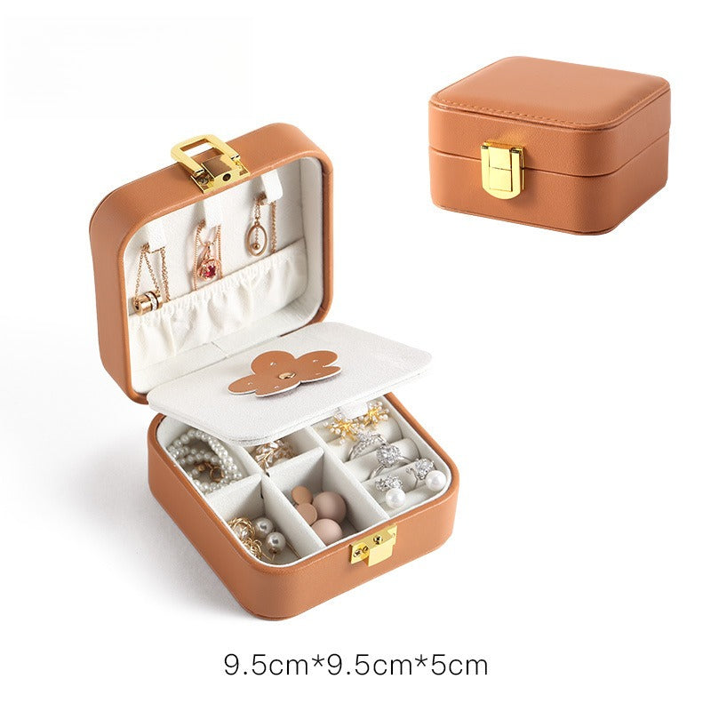 PU Leather Jewelry Box Portable Multiple Colors