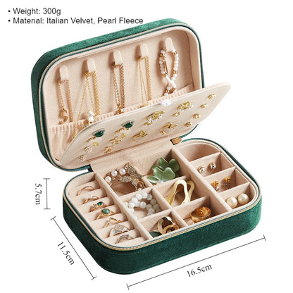 Simple Portable Velvet Jewelry Box Pearl Fleece