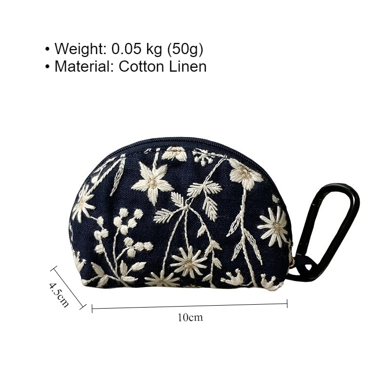Heavy Embroidery Headphone Case Pouch Multiple Colors