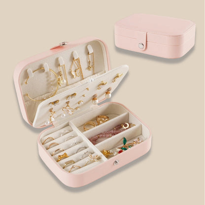 PU Single Layer Jewelry Box Necklace Earring Ring Portable
