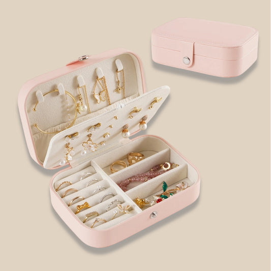 PU Single Layer Jewelry Box Necklace Earring Ring Portable