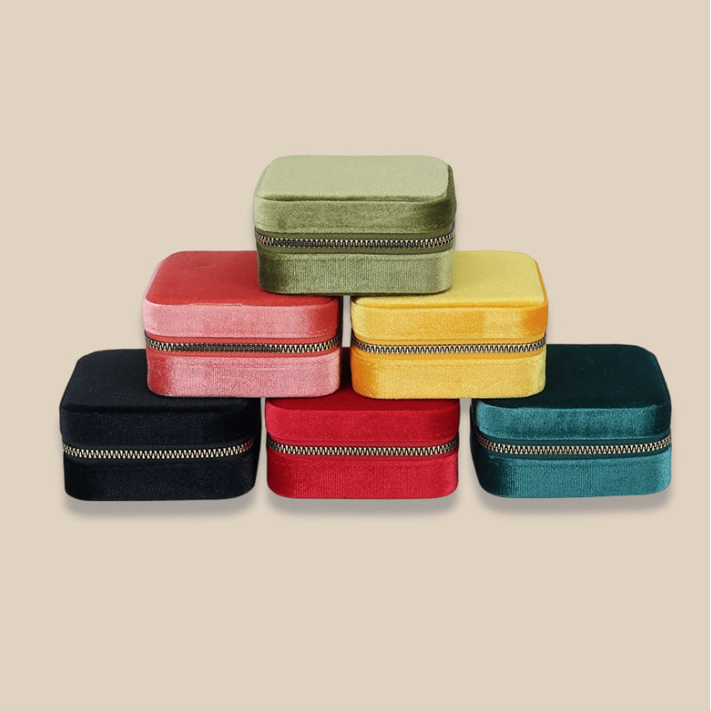 Portable Travel Earring Jewelry Box with Mirror