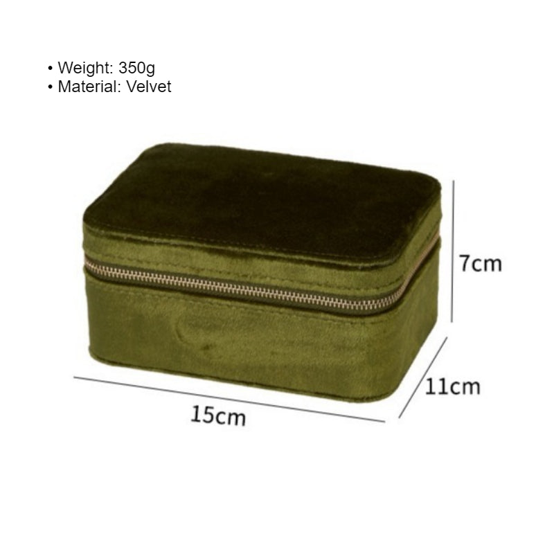 Velvet Jewelry Organizer Box Earring Ring Storage