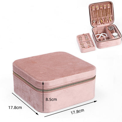 Fashion Retro Velvet Multi Function Jewelry Box Travel